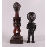 Ethnographica. An ancestor statue, Africa, h 27 cm. Here's another one, to. 2x.