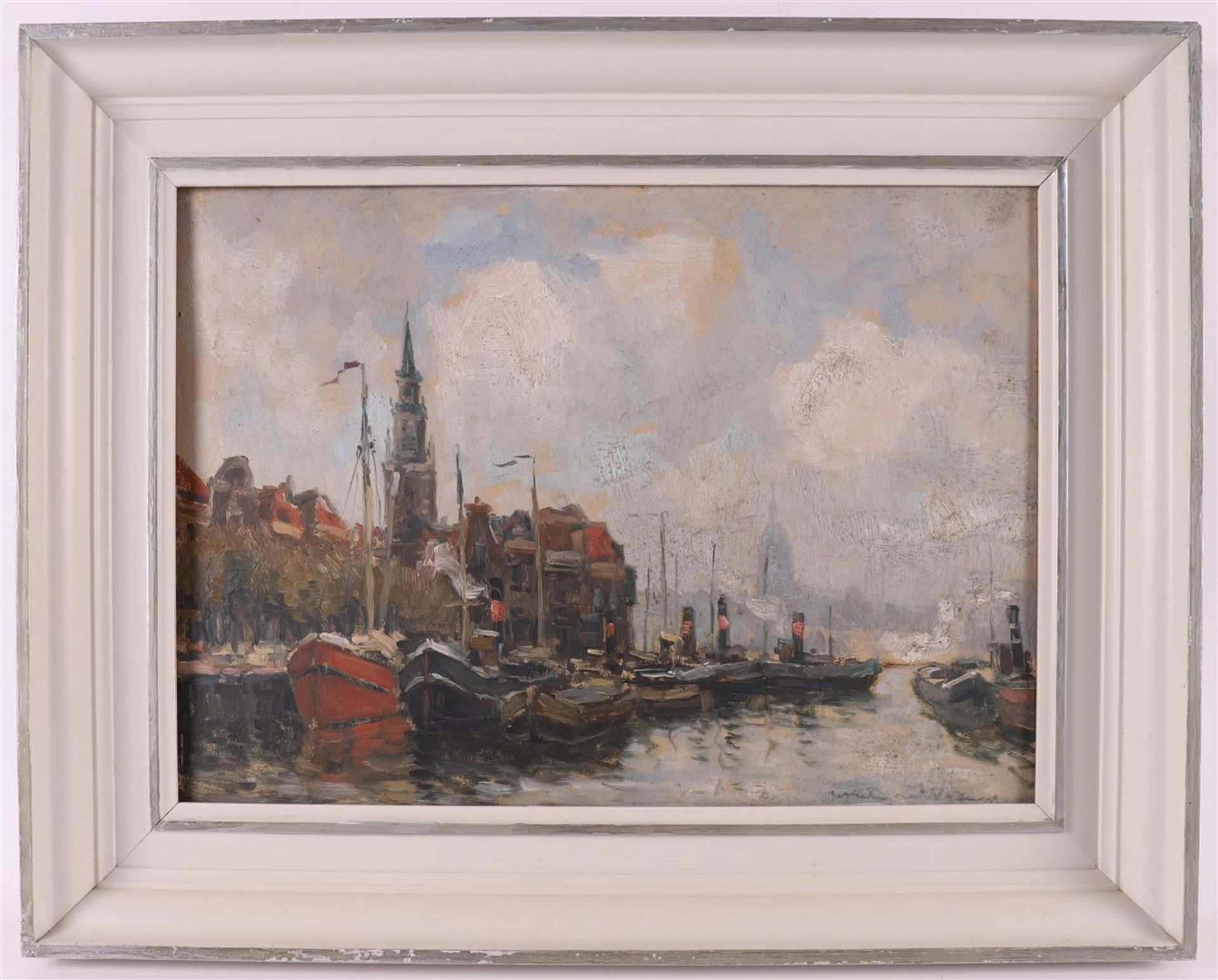 Waning van, Gijsbertus MWF (Martin) (The Hague 1889-1972) "Steamships in the harbor of Amsterdam",