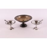 Three 2nd grade 835/1000 silver tazzas, 20th century, h 5 and 7 cm. Includes two 3rd grade 800/
