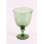 A green glass goblet, Europe 19th century, h 22.5 x Ø 15 cm.