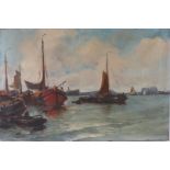 Bruin de, Cornelis (Chris) (1870) (Utrecht 1870-1940) "Port view", signed in full l.l., oil paint/