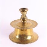 A brass candlestick, Capstan type, North West Europe, 2nd half 16th century. The slightly tapered