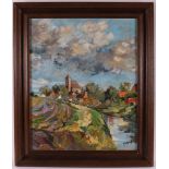 Brink, Evert (1917-1982) "Groninger village view Termunten", signed in full r.r., oil paint/