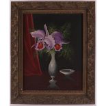 Dutch school 1st half 20th century "Orchid on vase", signed in full 'D. Hogert', oil paint/canvas, h