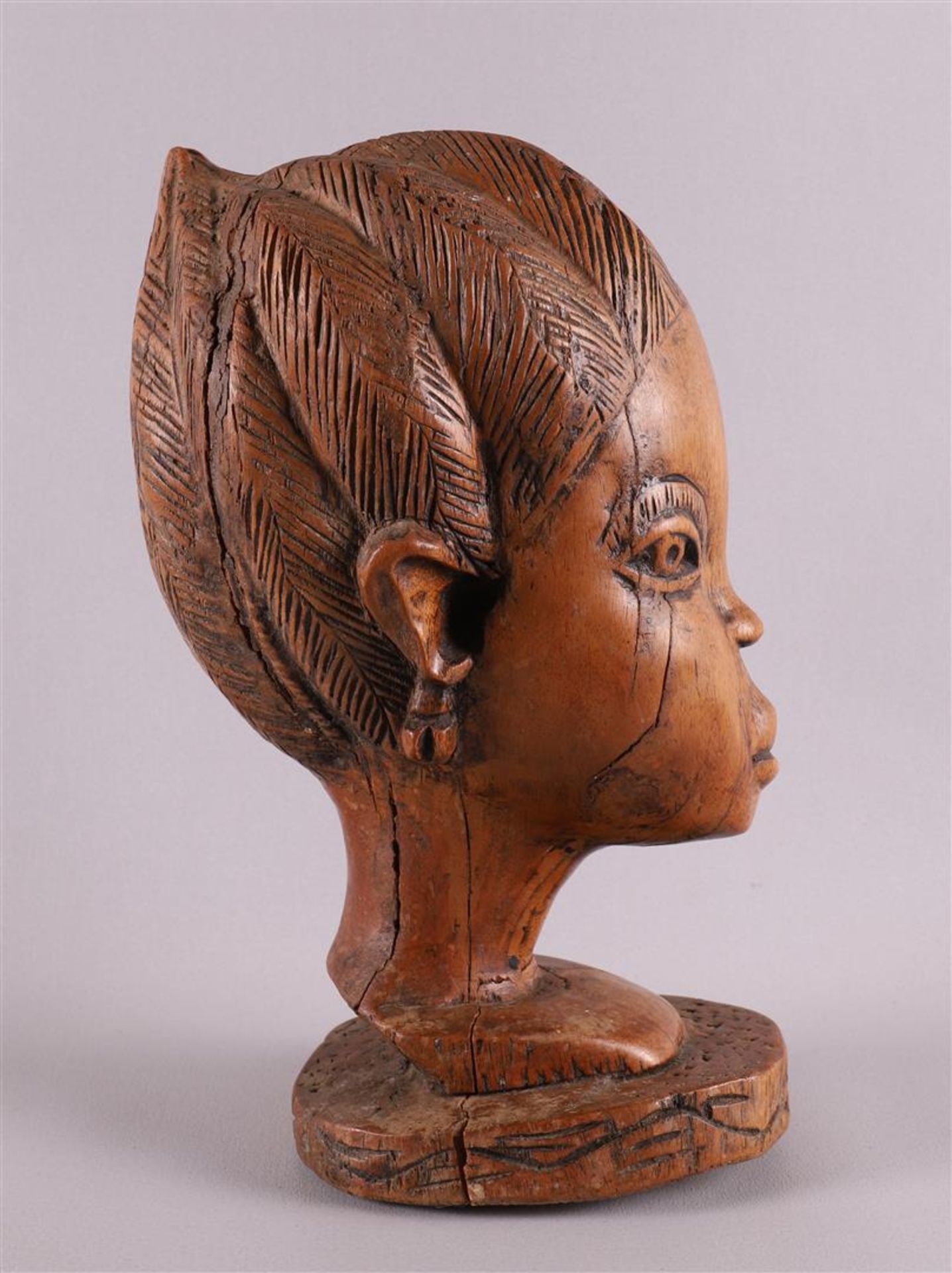 Ethnography. A tropical wooden bust of a woman, Africa, Ivory Coast or surroundings, 20th century, h - Image 3 of 4