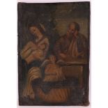 Dutch school early 17th century "Mary with child and Joseph", oil paint / canvas, h 51 x w 35 cm (