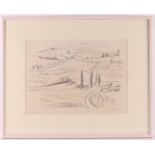 Elzer, Ruurd (Sneek, 1915-1995) "South of France", signed in full l.l and '78, drawing/paper, h 26.5