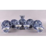 A series of five blue and white porcelain bowls and dishes, China, Kangxi, around 1700. Blue