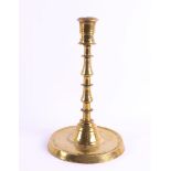 A brass/bronze button candlestick, Southern Netherlands (Flanders), 1st half 16th century. The