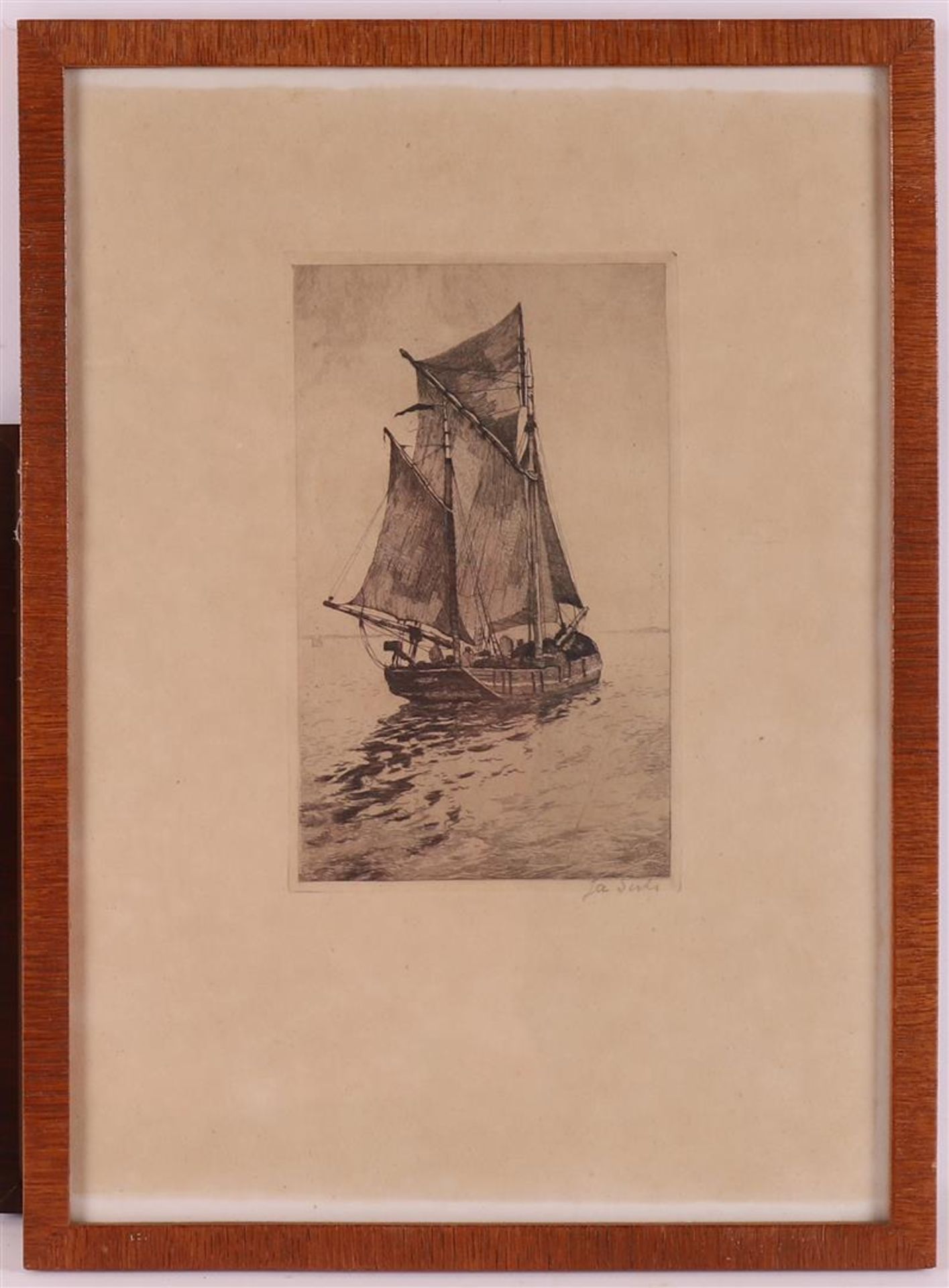 Three various etchings in a frame, including Jan Sirks, tot. 3x. - Bild 3 aus 3