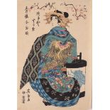 Ukyo-e, Japan. Eisen (1790-1848) "Courtesan Sugawara of the Tsuraya House", from the series