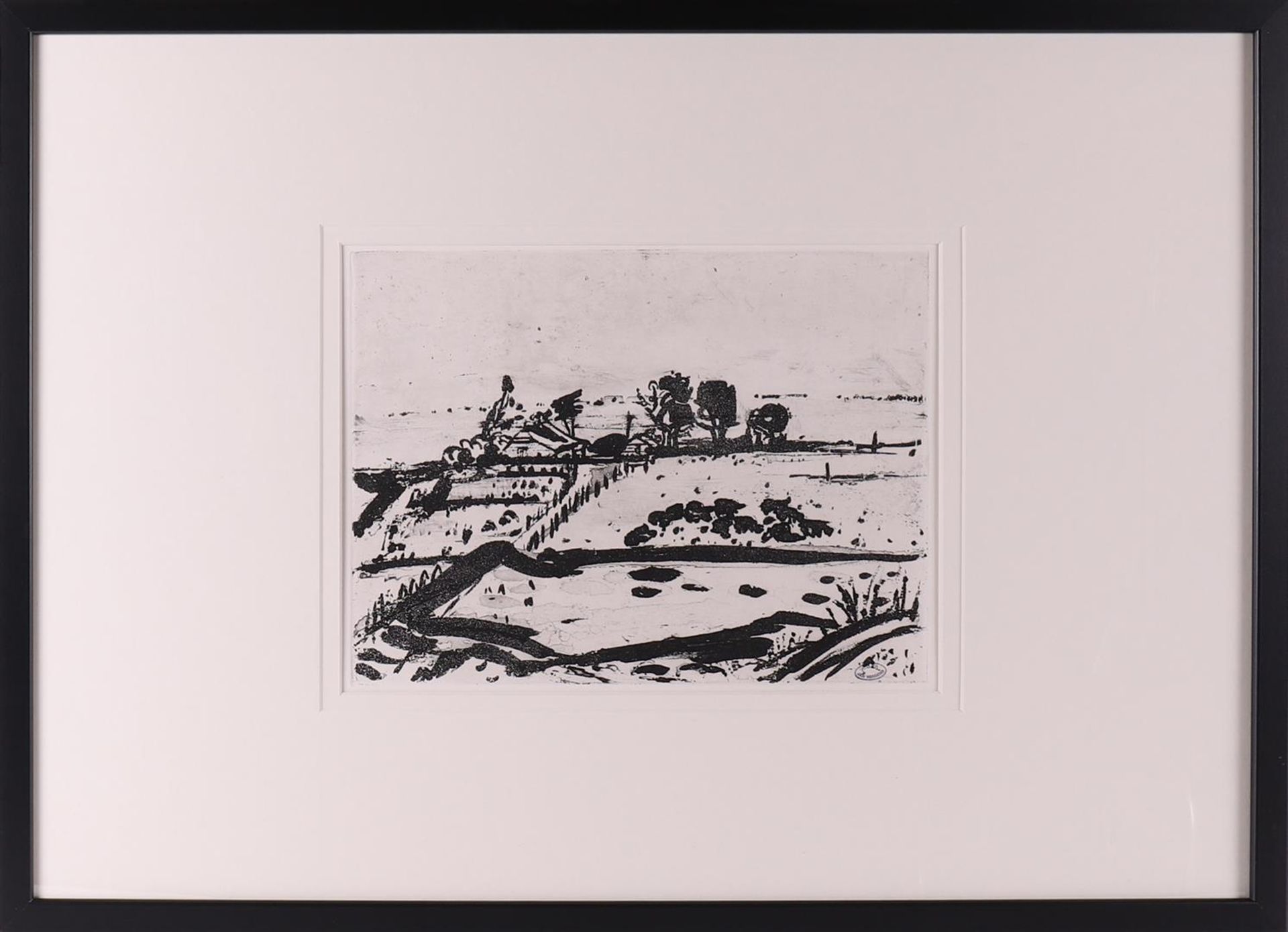 Wiegers, Jan (Oldenhove 1893 - A'dam 1959) "Groninger landscape", signed with studio stamp '