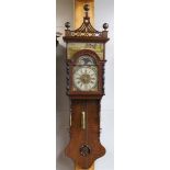 A Groningen model tail clock or mayor's clock with moon indication, Holland ca. 1830. Oak case,