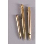 Two various rolled gold safety overlay fountain pens, United States, ca. 1920-1950. Hereby a ditto