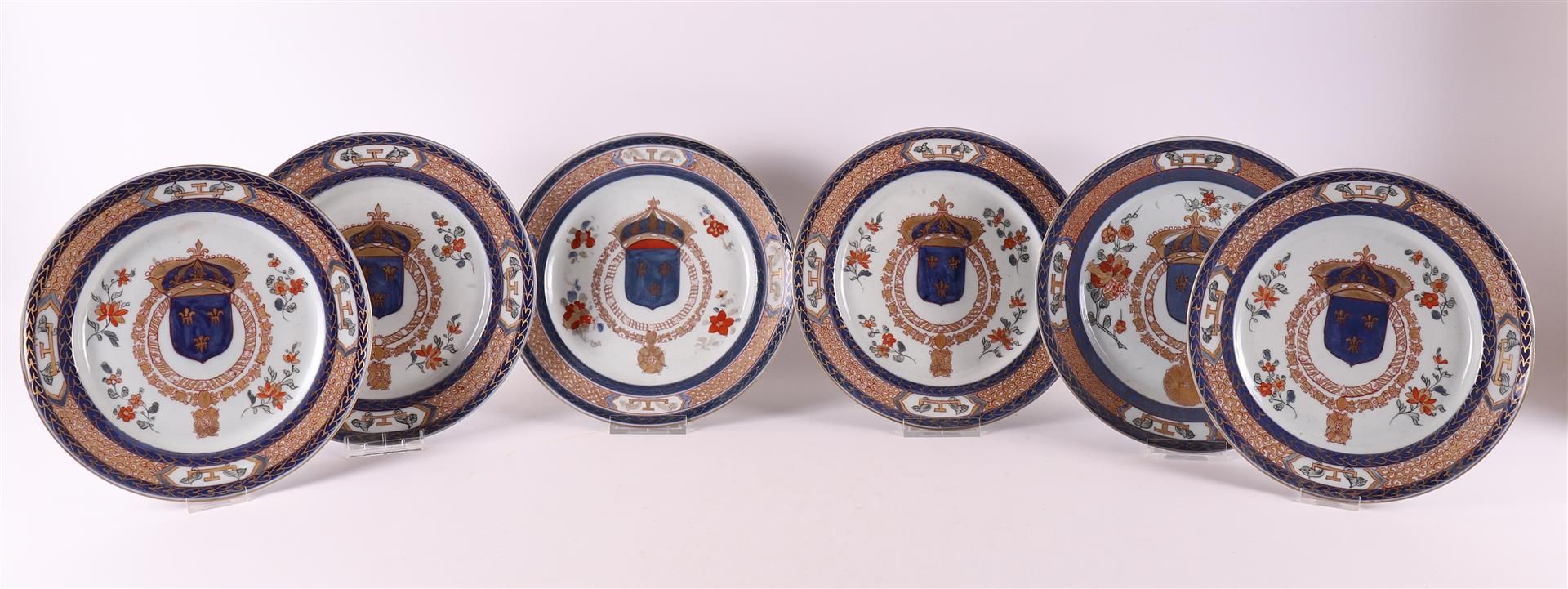 A series of ze porcelain coats of arms, France, Samson 19th century. Blue/red, partly gold-