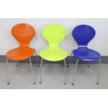 A series of six colored butterfly chairs, 2nd half of the 20th century. Vintage Askman Design,