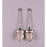 A set of 2nd grade 835/1000 silver spoons. Gebroeders Deelman, Groningen, 1862. Total 2x.
