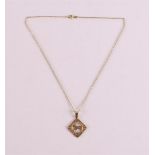 A 14 kt 585/1000 gold constellation pendant 'Aries' on a ditto gold necklace, 4.3 grams.