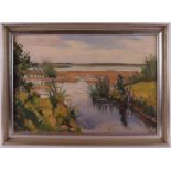 Hubeek, Frits (1884-1952) "Polder landscape", signed in full l.l. en '52, oil/canvas, h 40 x w 60