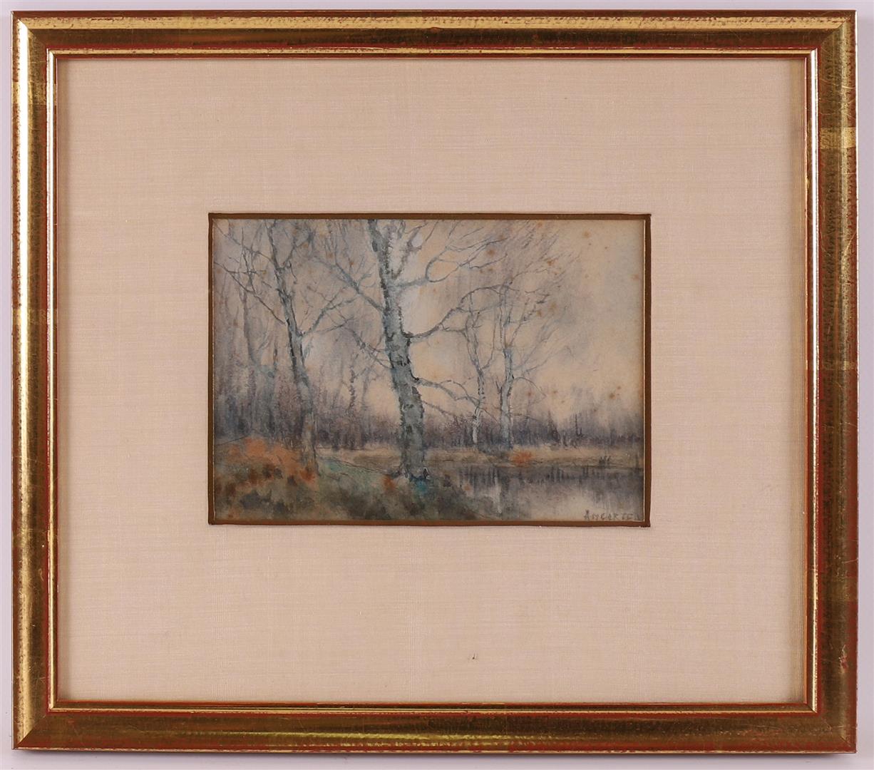 Gorter, Arnold Marc (Almelo 1866 A'dam-1933) "Forest landscape with fen", signed in full r.r.,