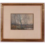 Gorter, Arnold Marc (Almelo 1866 A'dam-1933) "Forest landscape with fen", signed in full r.r.,