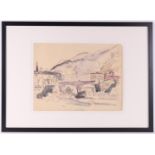 Wiegers, Jan (Oldenhove 1893 A'dam-1959) "Italian landscape", watercolour/mixed media/paper, paper