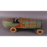 A tin 'Bugatti racing car', France, ML or PAris (Martian & Lamaude).