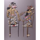 A collection of Wayang Kulit dolls, Indonesia around 1900.