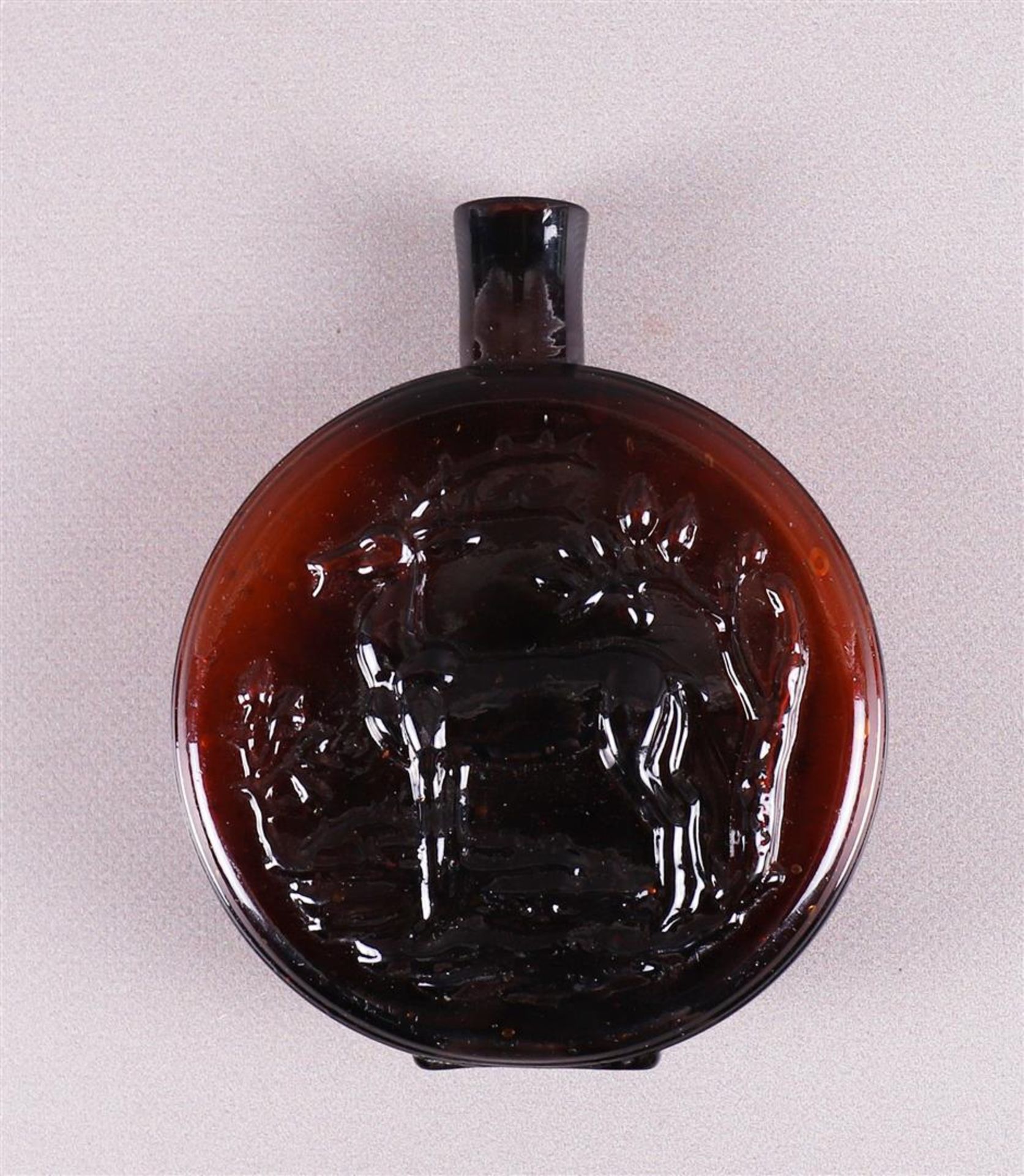 A red pressed glass vial, Bohemia, around 1800. - Image 2 of 4