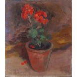 Berg van den, Sybren Ridsert (Siep) (1913-1998) 'Geraniums in stone pot'