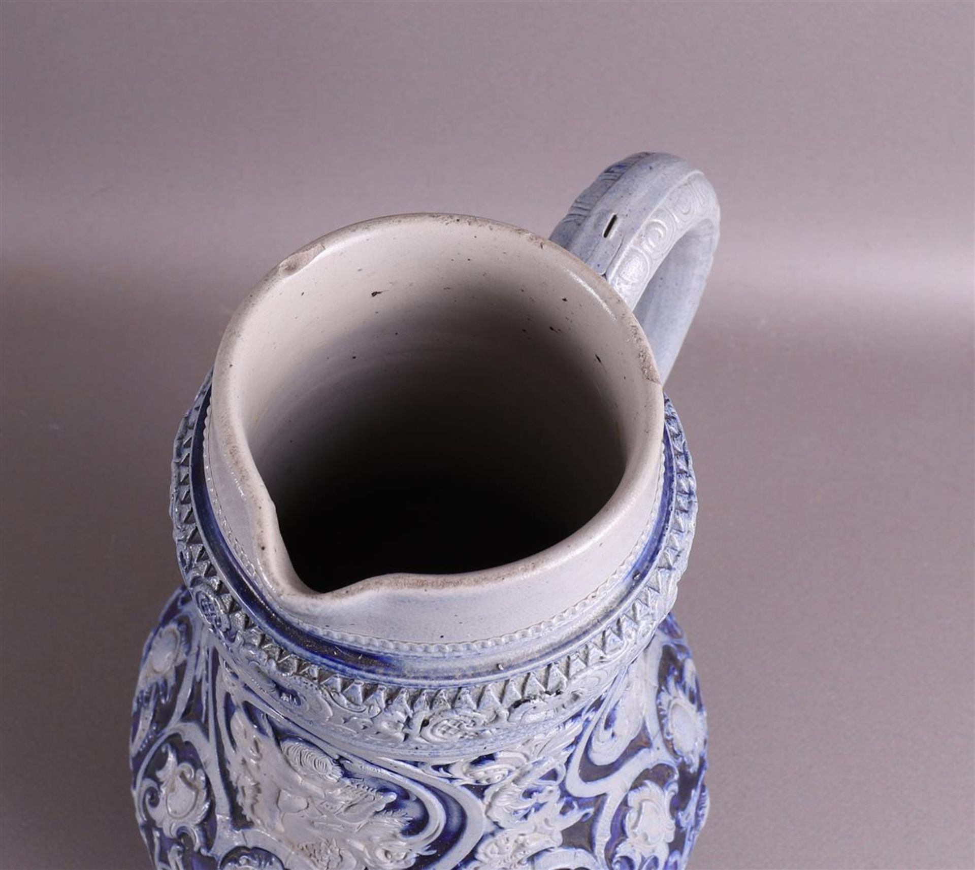 A gray stoneware jug, Germany, Westerwald, 19th century. - Image 6 of 7