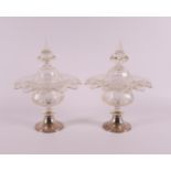 A pair of crystal ginger lid coupes, early 20th century.