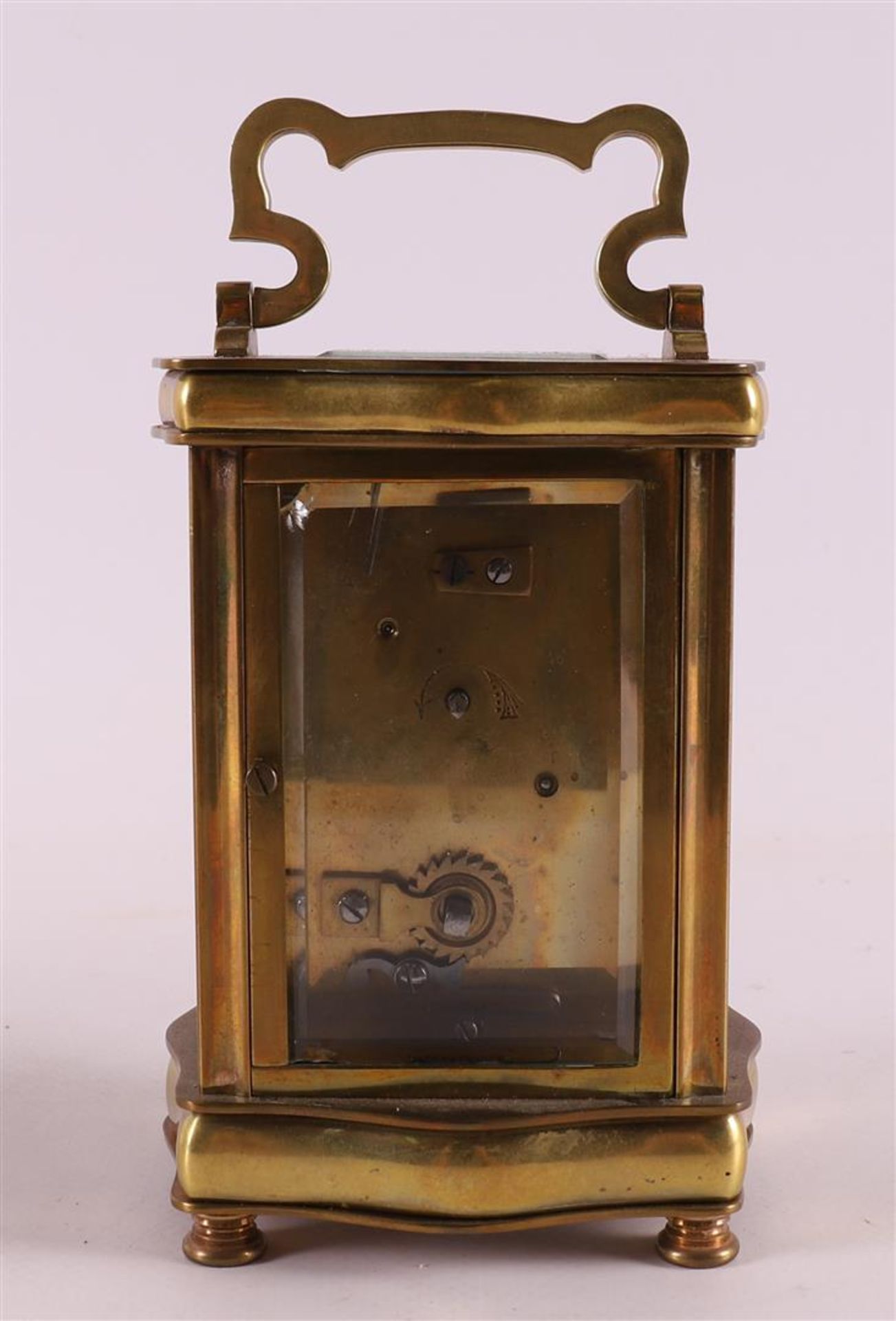 A travel clock in brass housing and original case, France, - Image 3 of 8