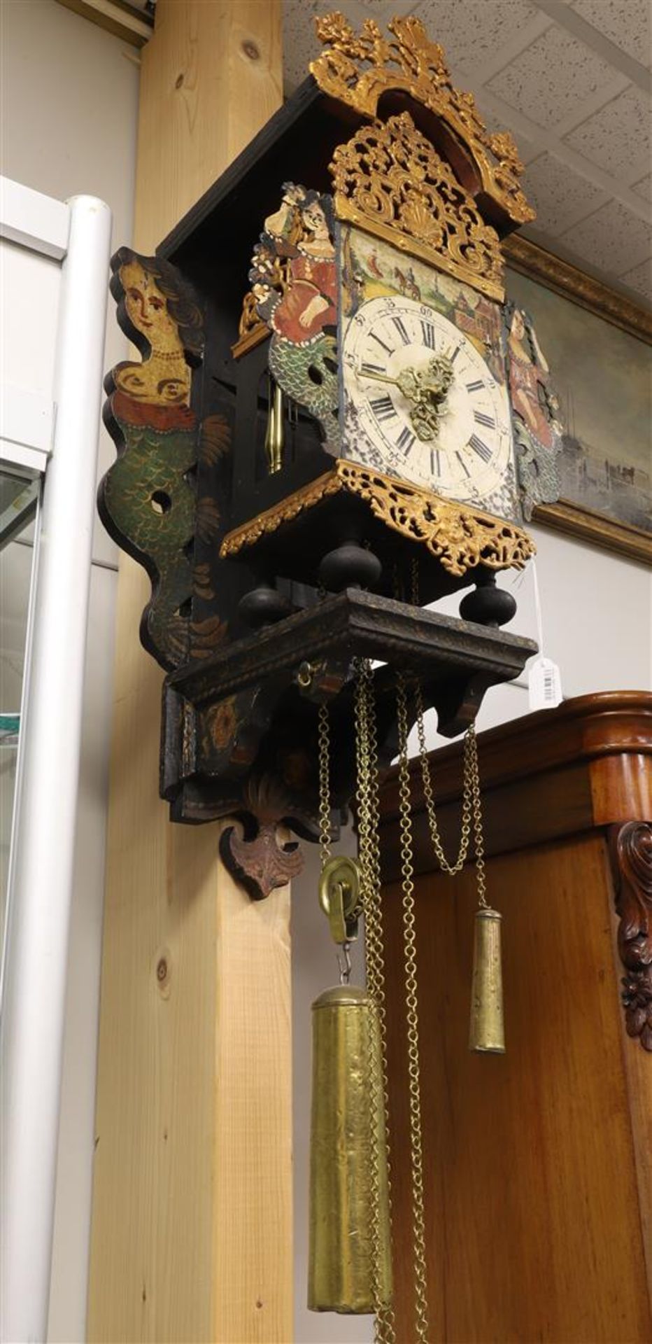 A chair clock, Friesland, 19th century. - Image 3 of 4