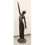 A brown patinated bronze 'Alexandrian' dancer, Art Deco style, after Chipa