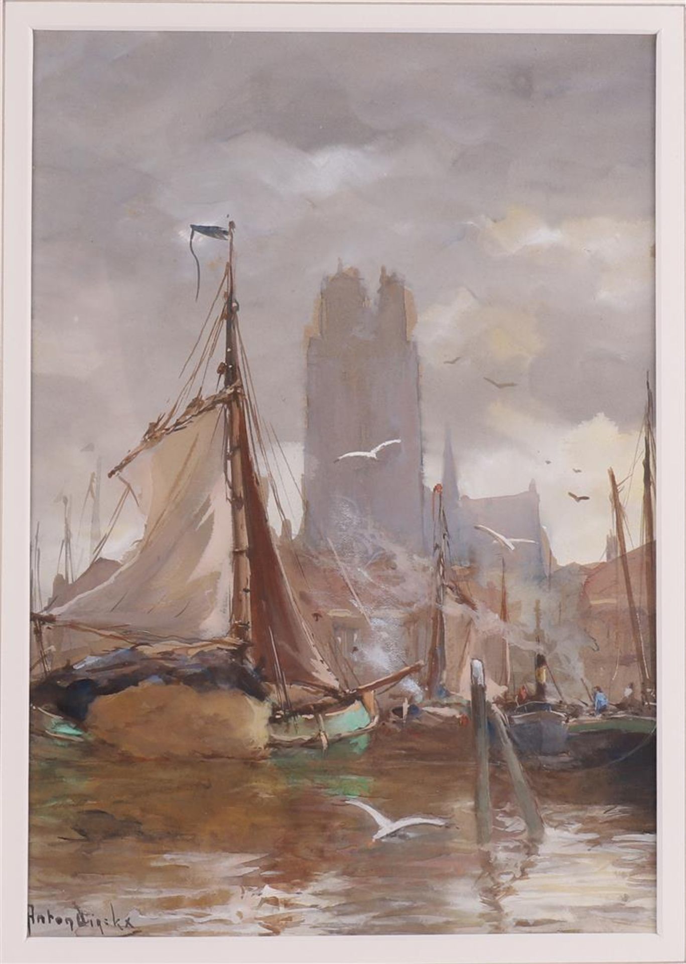 Dirckx, Antonius Bernardus(Anton) (Rotterdam 1878-1927) 'View of Dordrecht', - Bild 2 aus 3