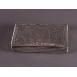 A silver tobacco box, hammered decor, C. van Dam Kooiman, Schoonhoven,