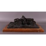 A bronze desk sculpture '1903 Cordon Benne T.T - Napier', Chris Davis.