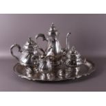 A silver baroque style coffee and tea service, Germany, 1st half 20th century
