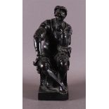 A brown patinated bronze 'Lorenzo de Medici', after Michelangelo, 19th century.