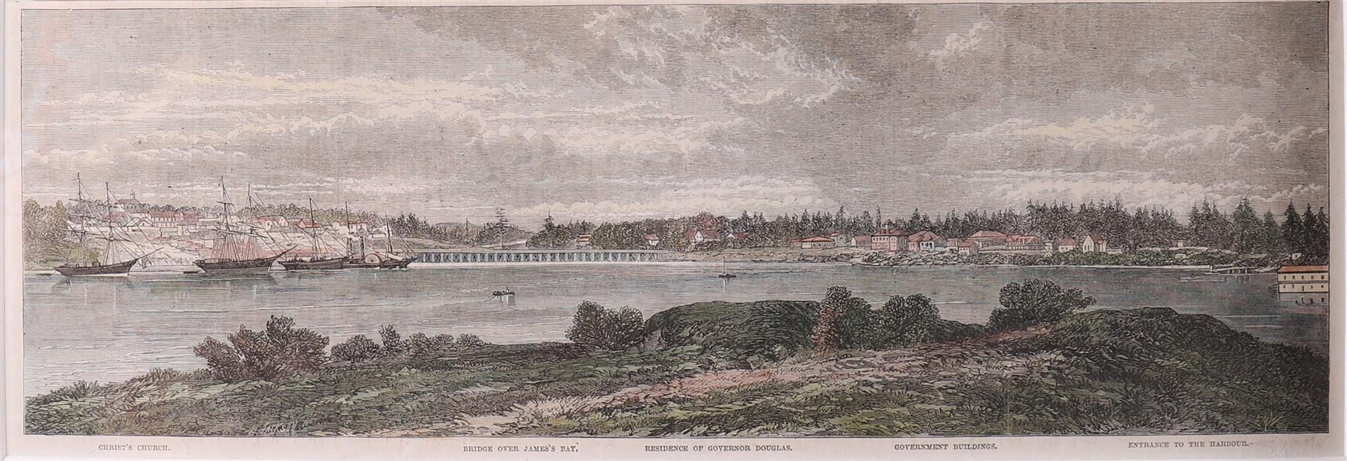 View 'Bridge of Jame's Bay, residence of Governor Douglas, colored engraving, - Image 2 of 3