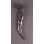 A vintage metal Viking dagger in sheath, 20th/21st century.
