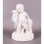 A white porcelain molding of putti with sheep, Germany, ca. 1930