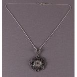 A 1st grade silver necklace with 2nd grade silver pendant watch.