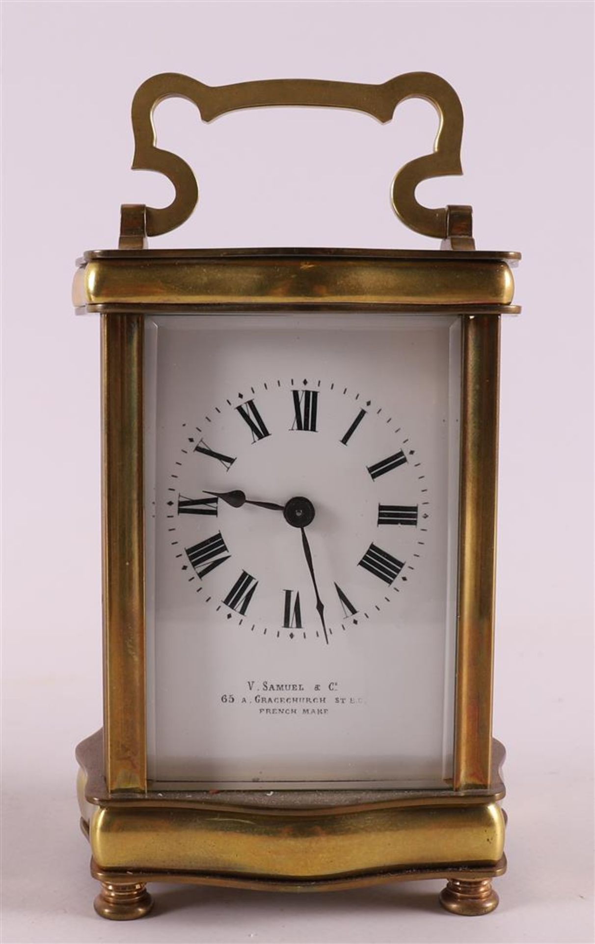 A travel clock in brass housing and original case, France, - Image 2 of 8