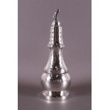 A second grade silver baluster-shaped sugar shaker.