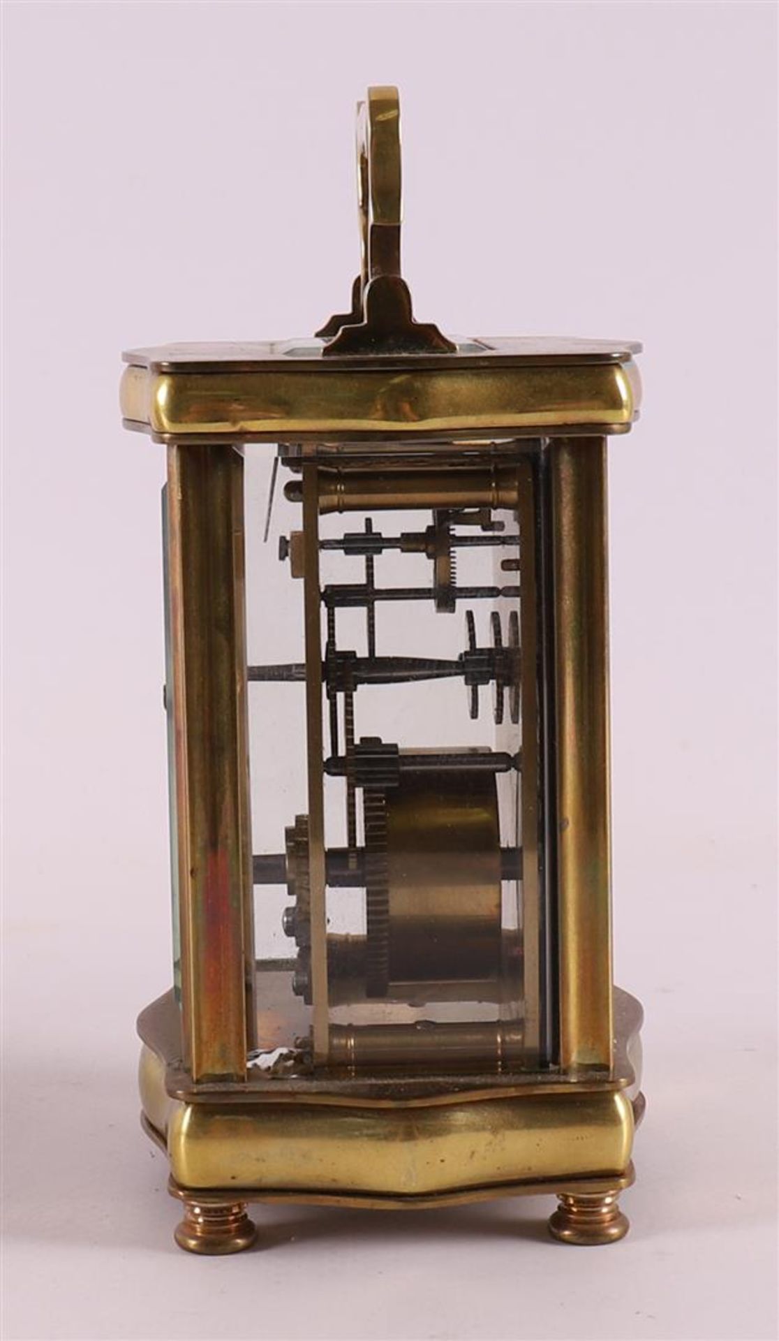 A travel clock in brass housing and original case, France, - Image 4 of 8