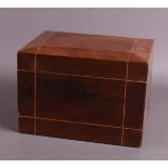 A rectangular walnut tea box, Holland, circa 1800.