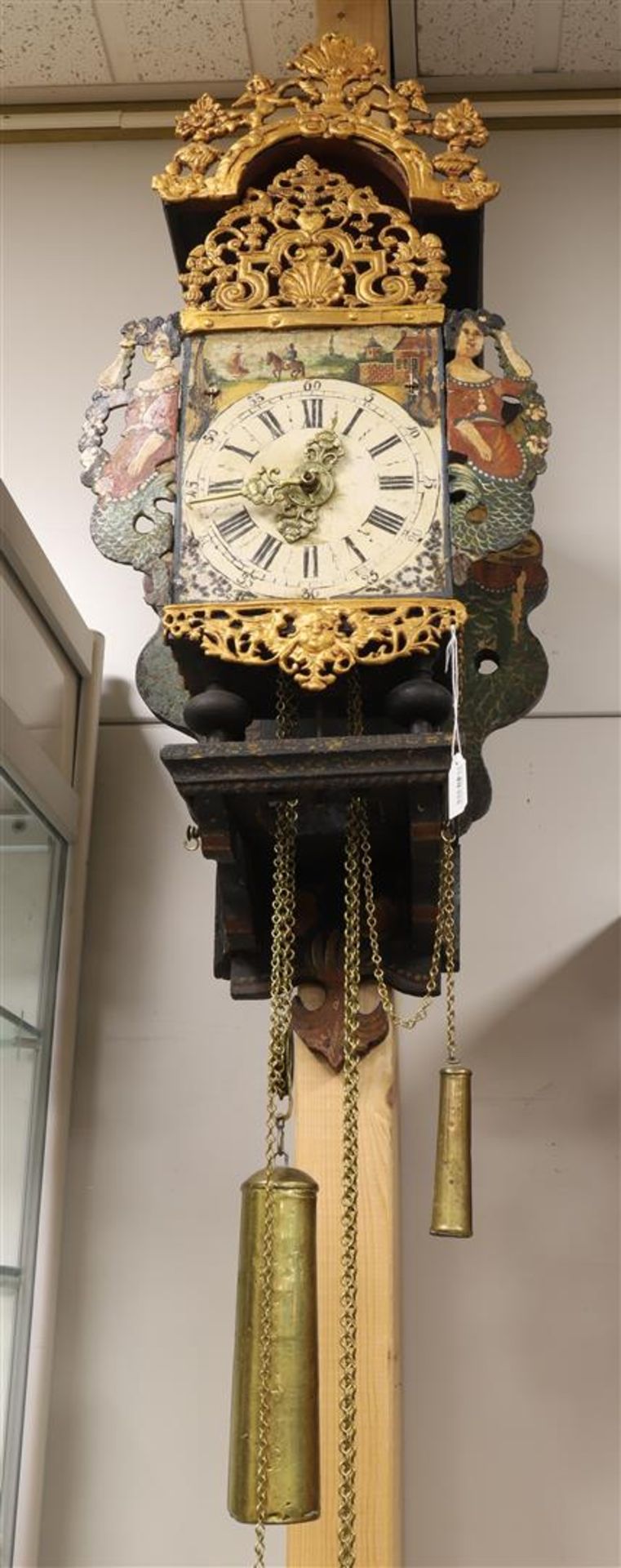 A chair clock, Friesland, 19th century.
