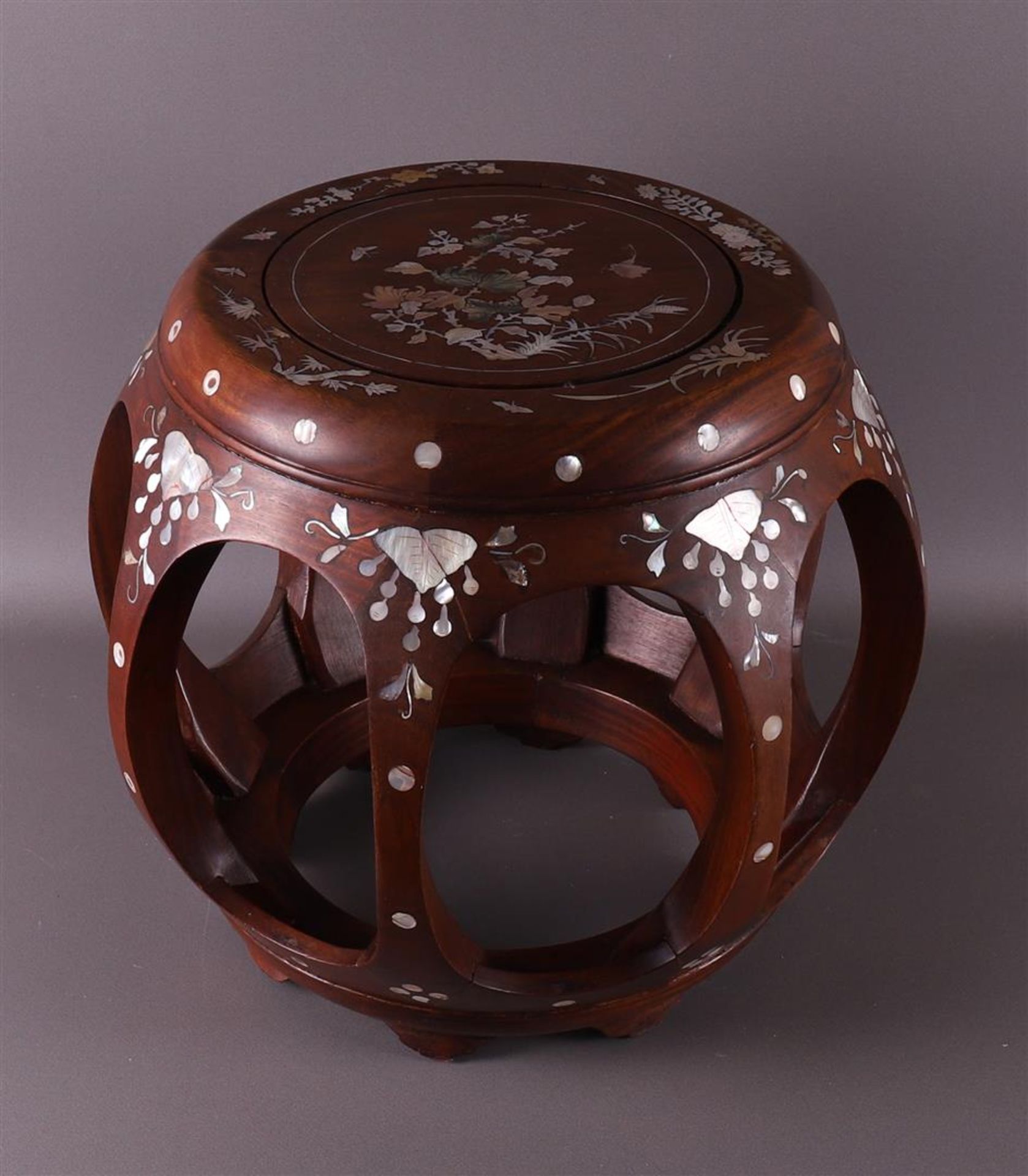 A tropical wooden footstool, China, 2nd half of the 20th century.